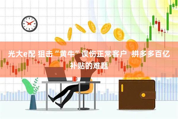 光大e配 狙击“黄牛”误伤正常客户  拼多多百亿补贴的难题