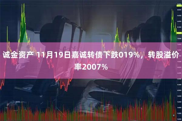 诚金资产 11月19日嘉诚转债下跌019%，转股溢价率2007%